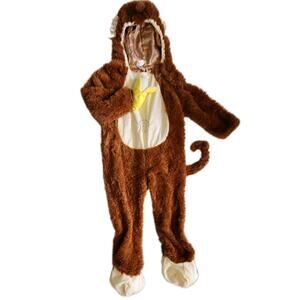 target plush brown monkey costume Child 4/5 T One Piece Full Body Suit W Banana